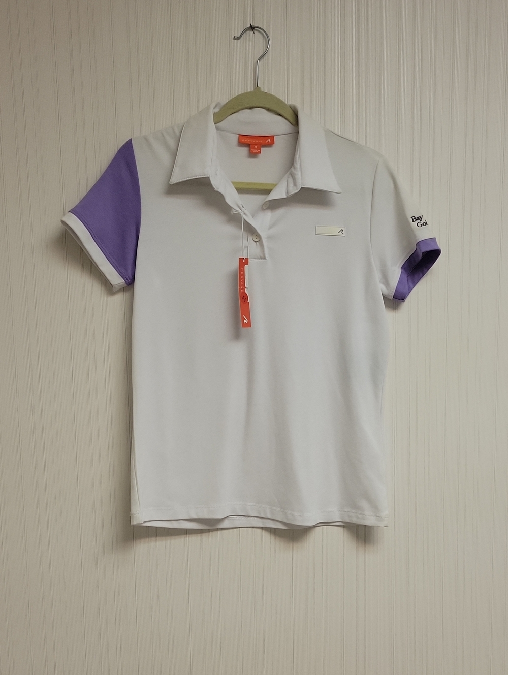 Redvanly White & Purple Short Sleeve Polo Top Medium Golf Women's New Summer